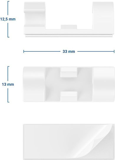 Set 20 White Self-adhesive Cable Holders Mk5535 Deleycon