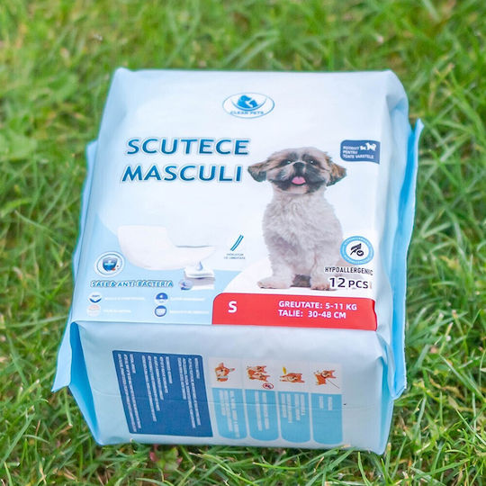 3 X 12 Bucăți Clean Pets Scutece Pentru Câini Masculi Mărime Mică S 30-48 Cm