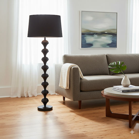 Art et Lumiere Lampa de podea Î170xL24cm. Negru