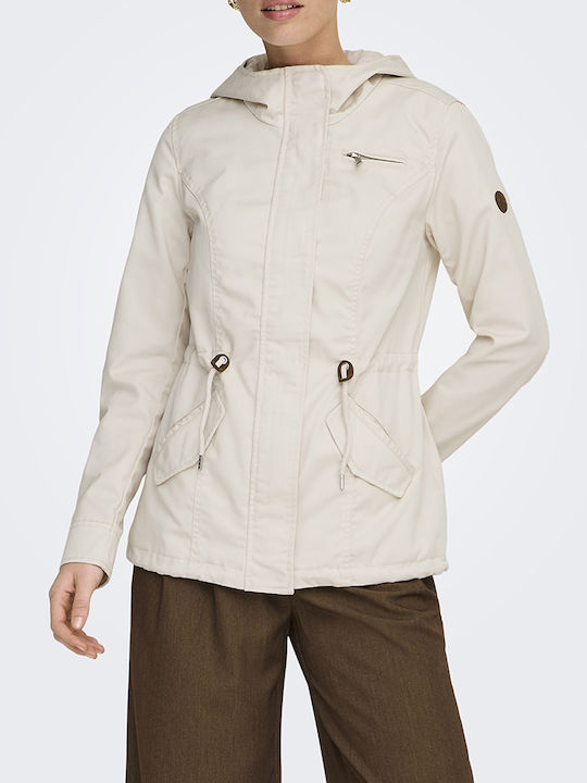 Only Μπουφάν Parka Moonbeam Cream