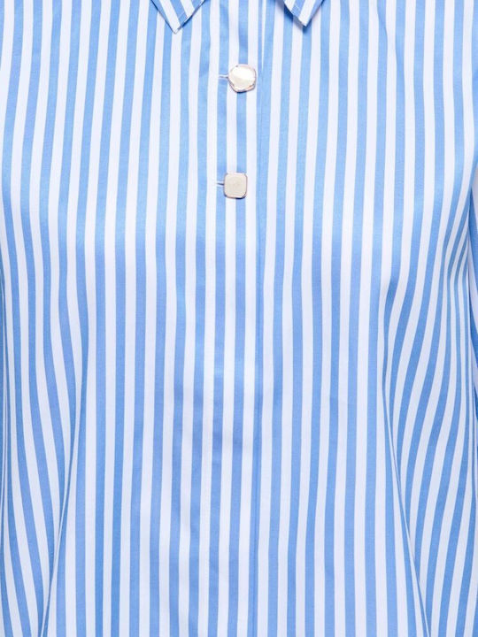 Long Sleeve Women's Shirt Blue Striped