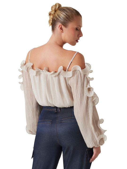 Guess Women's Long Sleeve Shirt Beige