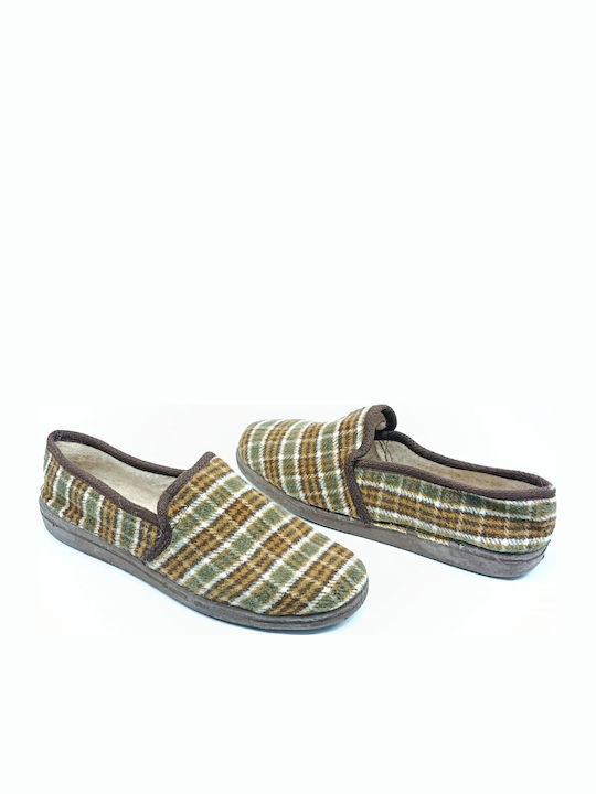 Heel Enclosed Men's Slipper Brown