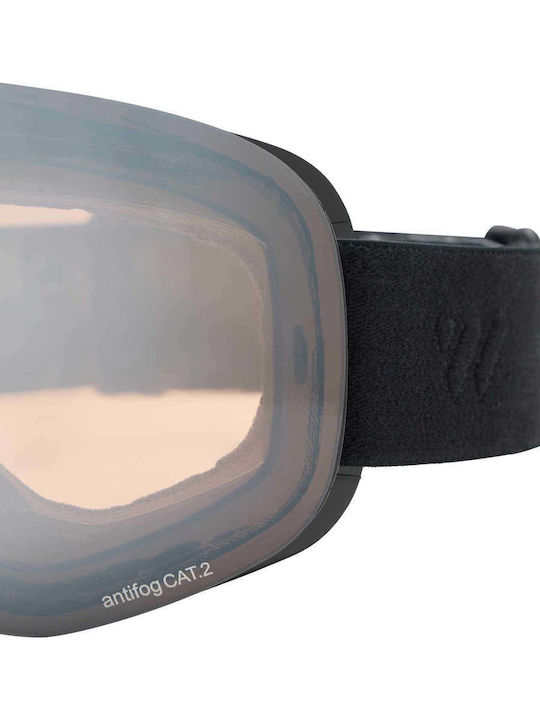Witeblaze Μάσκα Σκι & Snowboard Ενηλίκων Μαύρη με Φακό σε Μαύρο Χρώμα
