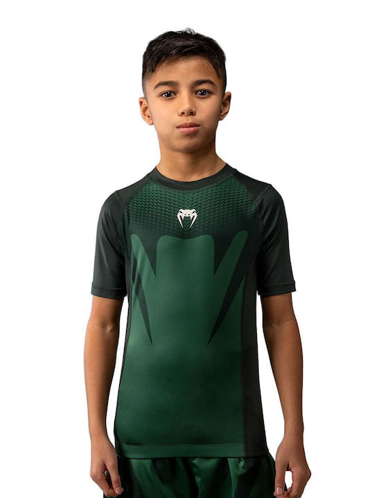 Venum Kinder Kurzärmlig T-Shirt VENUM-05968-005 für Jiu-Jitsu Grün