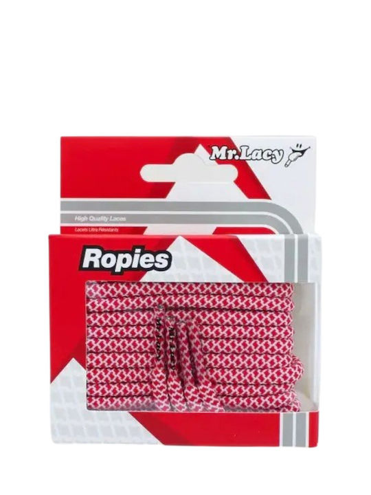 Mr.Lacy Schnürsenkel Ropies 130cm Rot-Weiß 316754-rotwht