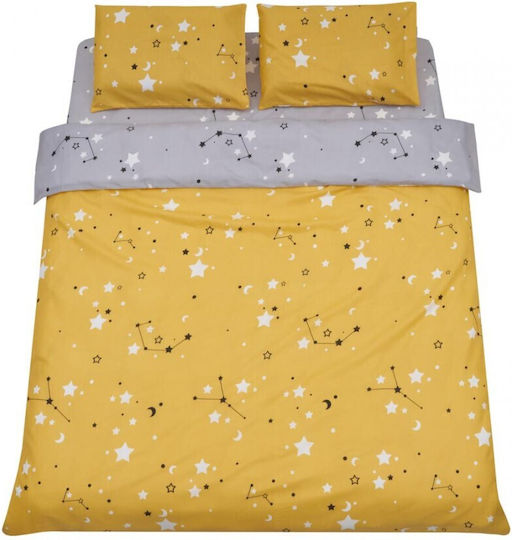 Heinner Set Cearșaf cu 1 Față de pernă Super dublu 220x240cm. Stars 4buc