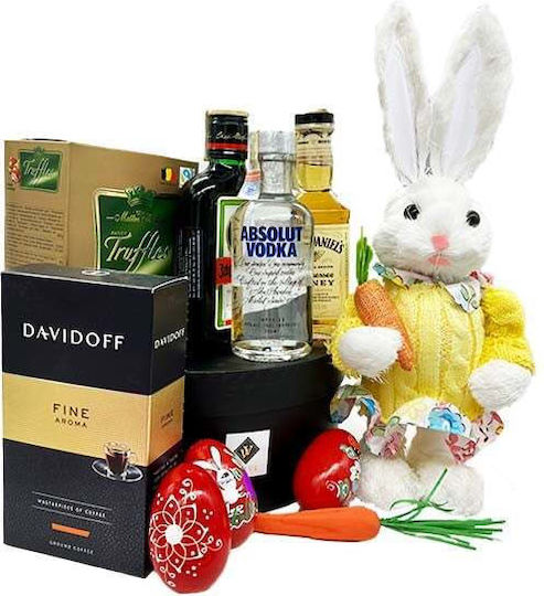 Пакет Happyeaster Декоративен Заек Jack Daniels Absolut Vodka Jagermeister Трюфели Davidoff Кафе