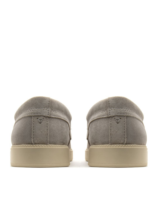 Suede Men's Boat Shoes Gray Suede