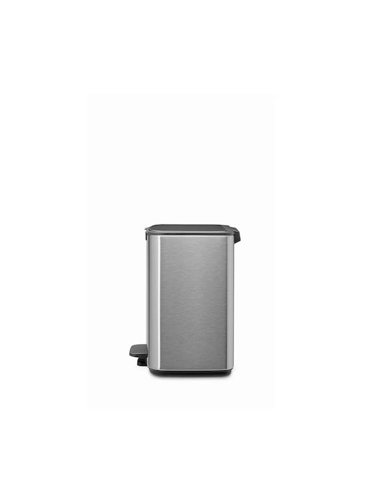 Brabantia Κάδος Απορριμμάτων από Ανοξείδωτο Ατσάλι με Πεντάλ Γκρι 7lt