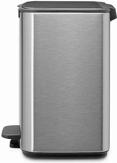 Brabantia Bo Pedal Waste Bin Made of Stainless Steel with Grey Pedal 7lt