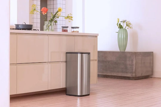 Brabantia Кошче Bo Touch за Боклук от Неръждаема Стомана Тласък Сиво 30л