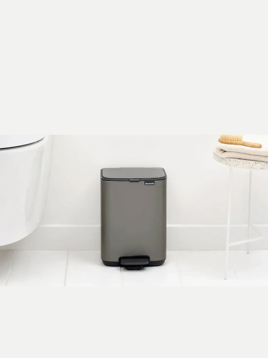 Brabantia Bo Pedal Metallisch Badezimmer Mülleimer 4Es