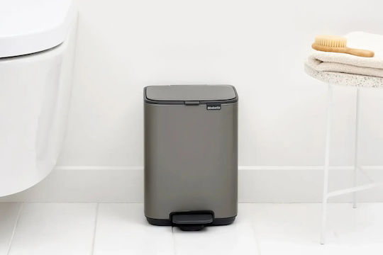 Brabantia Bo Pedal Μεταλλικό Καλαθάκι Μπάνιου 4lt Γκρι