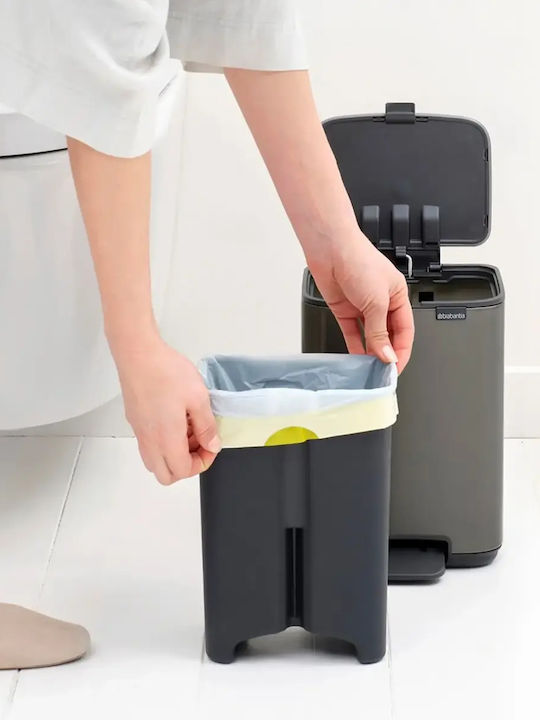Brabantia Bo Pedal Metallisch Badezimmer Mülleimer 4Es