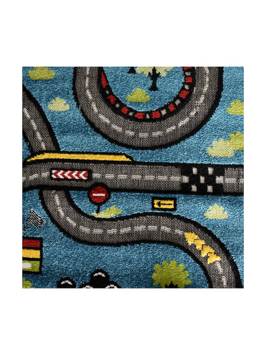 Saray Home 3d City Adventure Kids Rug Albastru 200x250cm