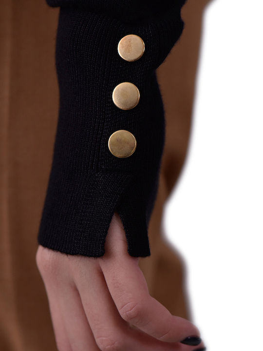 Women's Sweater with V Neckline Black