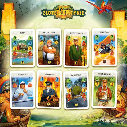 Board Game Expedition To El Dorado: Golden Temples for 2-4 Players 10+ Years Old (PL) Nasza Ksiegarnia