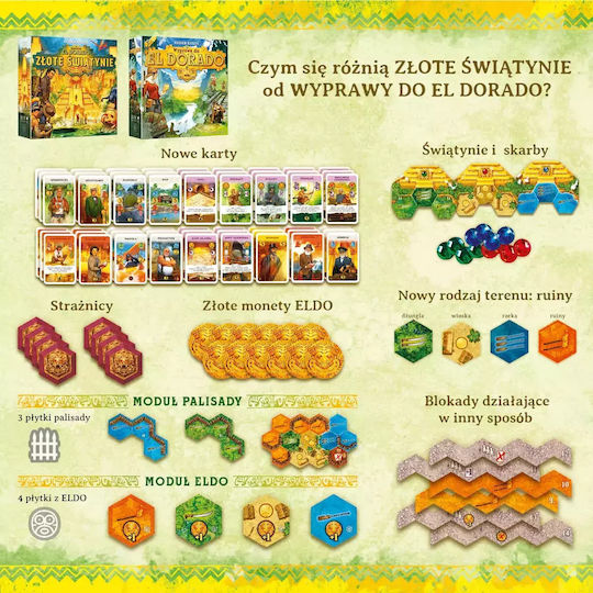 Board Game Expedition To El Dorado: Golden Temples for 2-4 Players 10+ Years Old (PL) Nasza Ksiegarnia