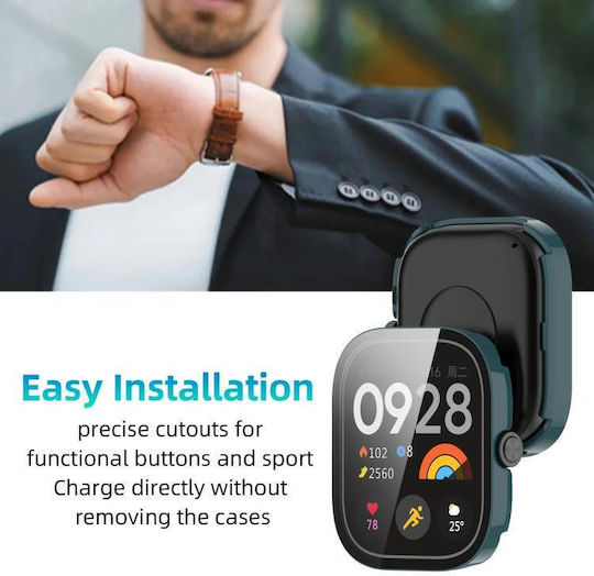 Redmi Watch 4 Xdfind Закален Стъклен Интегриран PC Протективен Калъф За Часовник В Борово Зелено