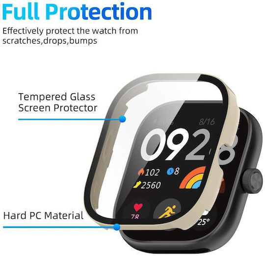 Redmi Watch 4 Xdfind Tempered Film Integrated Pc Watch Protective Cover Ivory