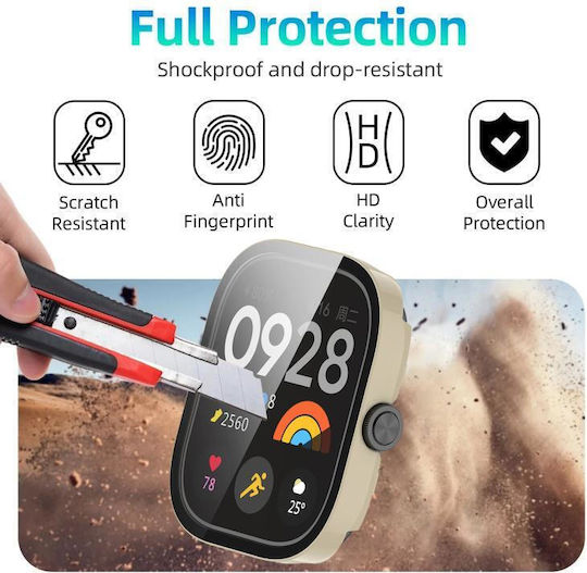 Redmi Watch 4 Xdfind Tempered Film Integrated Pc Watch Protective Cover Ivory