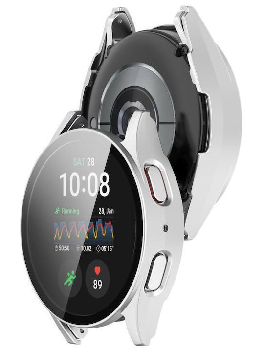 Samsung Galaxy Watch 7 40mm Tempered Film Integrated Waterproof Pc Watch Protective Cover Silver