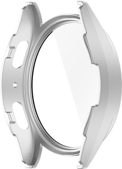 Samsung Galaxy Watch 7 40 mm Gehärtete Displayschutzfolie Integrierter Wasserdichter Pc Uhren Schutzabdeckung Silber