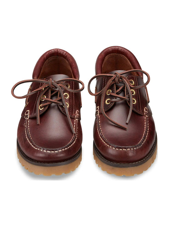 Leder Herren Mokassins in Burgundisch Farbe
