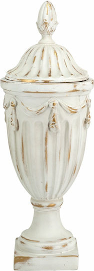 Artekko Βάζο Pedestal Λευκό 21x21xΥ43cm