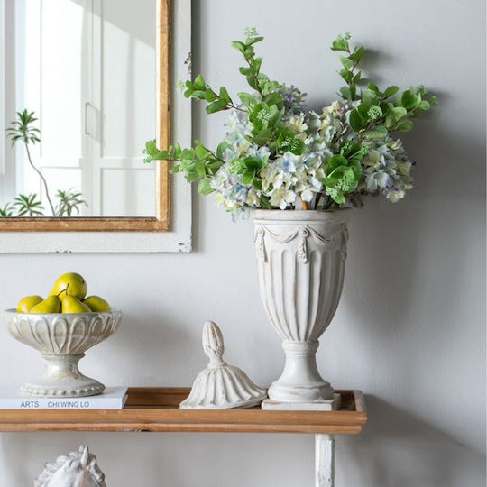 Artekko Decorative Vase Pedestal White Diameter 21xHeight 43cm