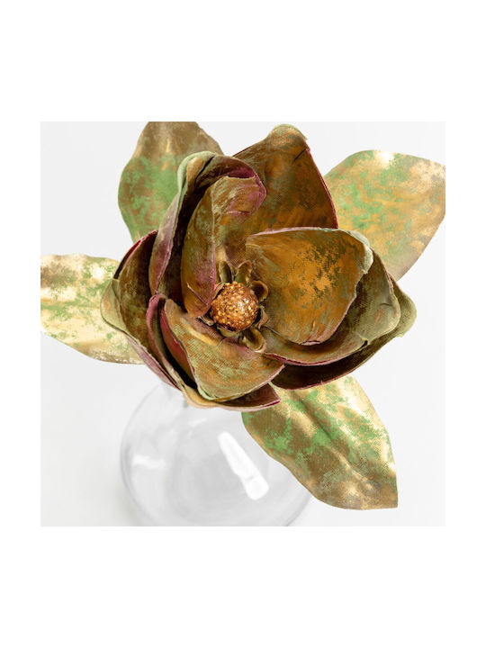 Magnolie Künstliche Blume Stoff PVC Grün Gold 58 Set aus 12 Stück 030778 Stoff PVC