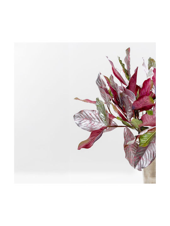 Magnolienblätter Künstlicher Zweig Stoff PVC Silber Bordeaux 78 Set 24 Stück 030780 Stoff PVC
