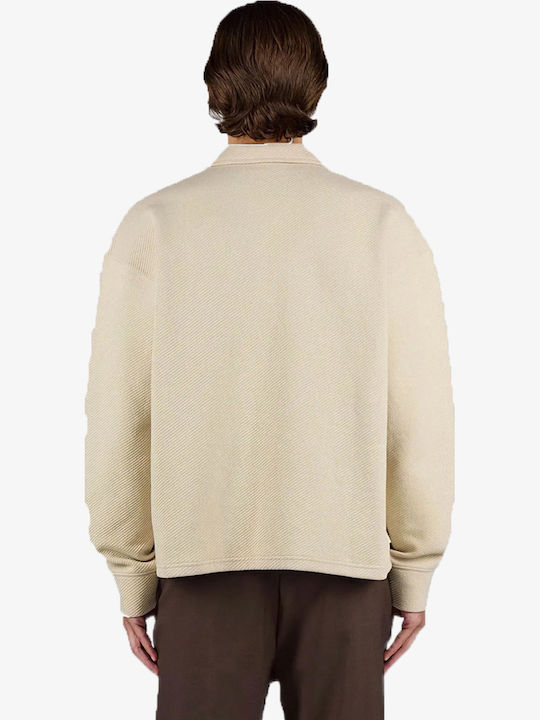 Дълъг Ръкав Overshirt с Прекалено Голяма Линия Бежов