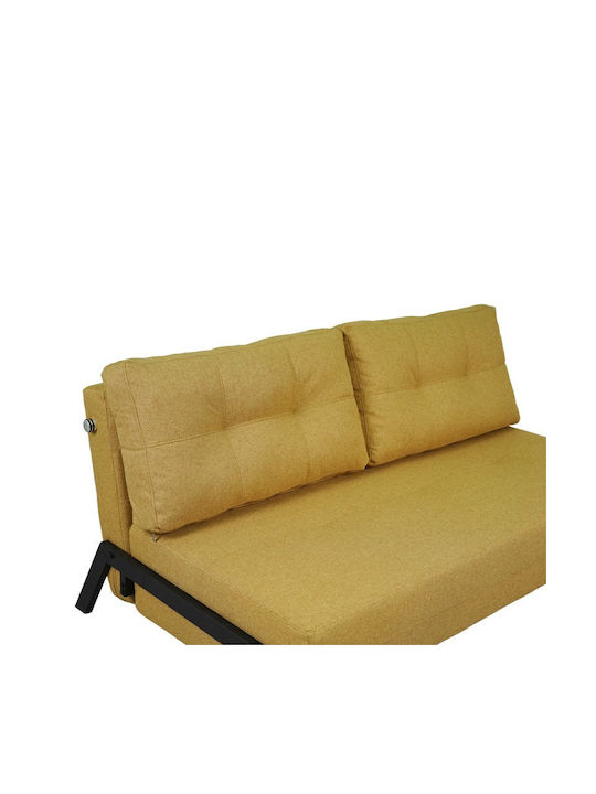 Fancy Two-Seater Couch Bed Yellow 150x92x77 cm