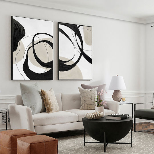 Actio Ii 386692 – Acrylic Painting 80x120cm Black Frame