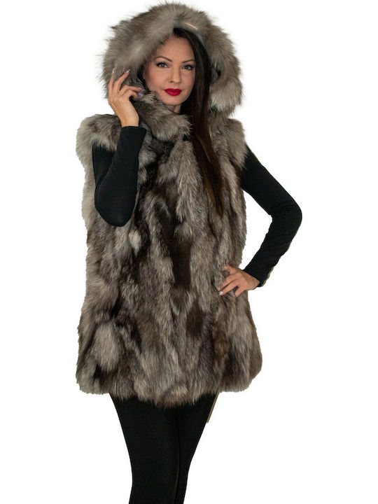 Women's Sleeveless Short Fur Multicolour