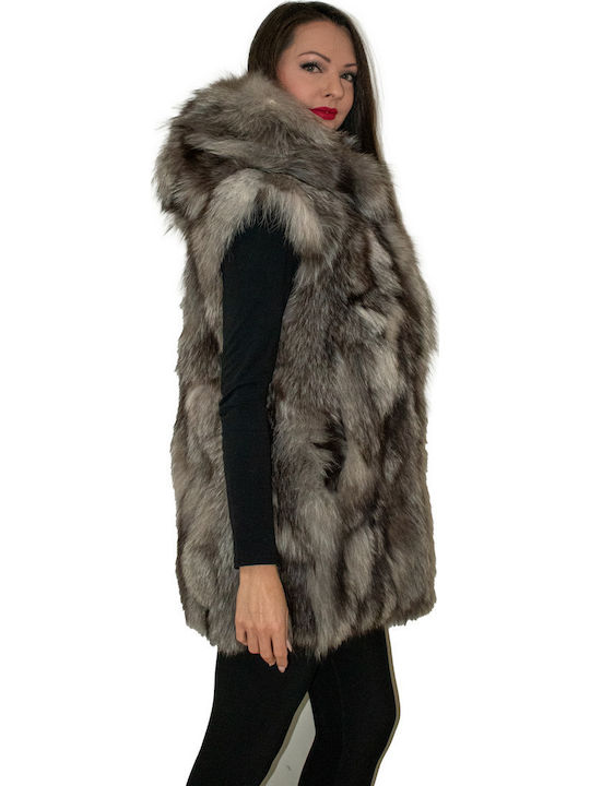Women's Sleeveless Short Fur Multicolour