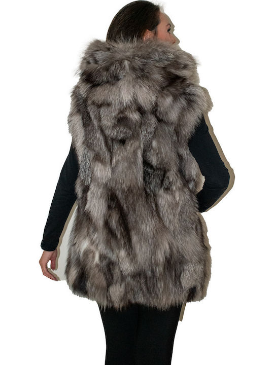 Women's Sleeveless Short Fur Multicolour