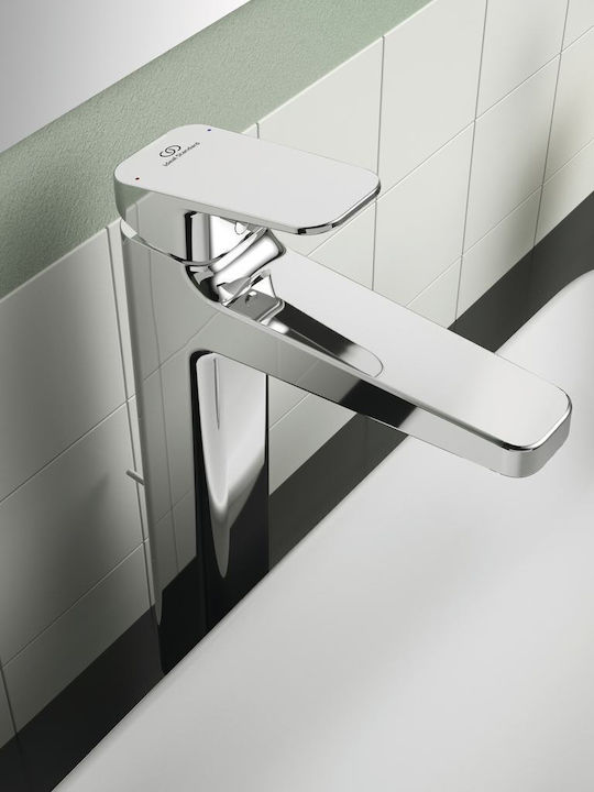 Ideal Standard Ceraplan Αναμεικτική Μπαταρία Νιπτήρα Ψηλή Ασημί