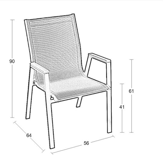 Scaun De Exterior Metalic Alb 24 Bucăți 74x56x90cm