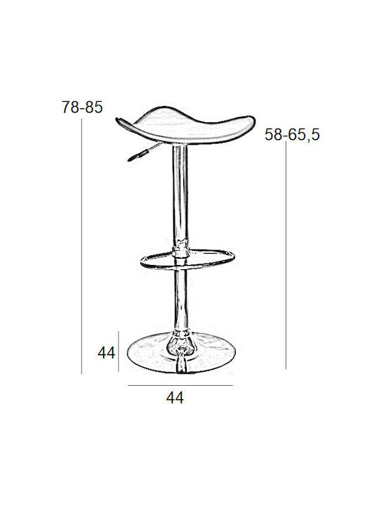 Hocker Bar Bar 5 mit Höhenverstellbar Black 45x45x58cm
