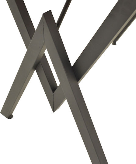 Vertex Dining Room Table Wooden with Metal Frame Black Marble Effect 110x70x72cm