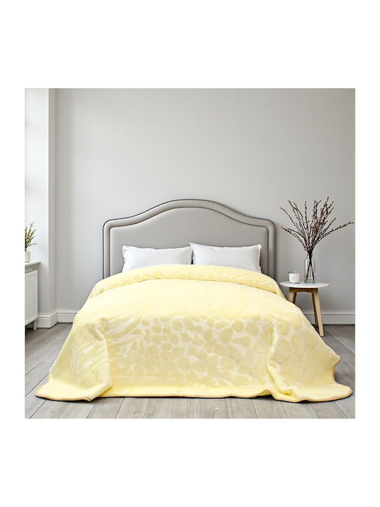 Olia Home Velvet Blanket Double 220x240cm Beige