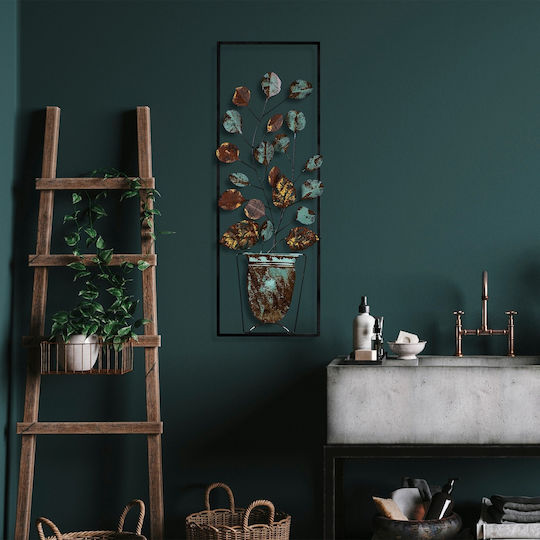 Wallity Διακοσμητικό Τοίχου Alder Καφέ από Μέταλλο 90x4x32cm