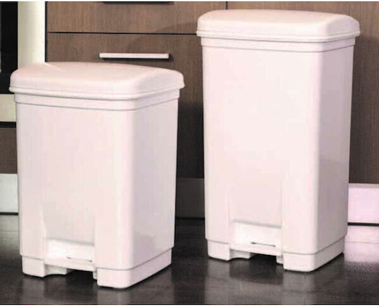Homestyle Homestyle Plastic Waste Bin with Pedal Beige 40lt