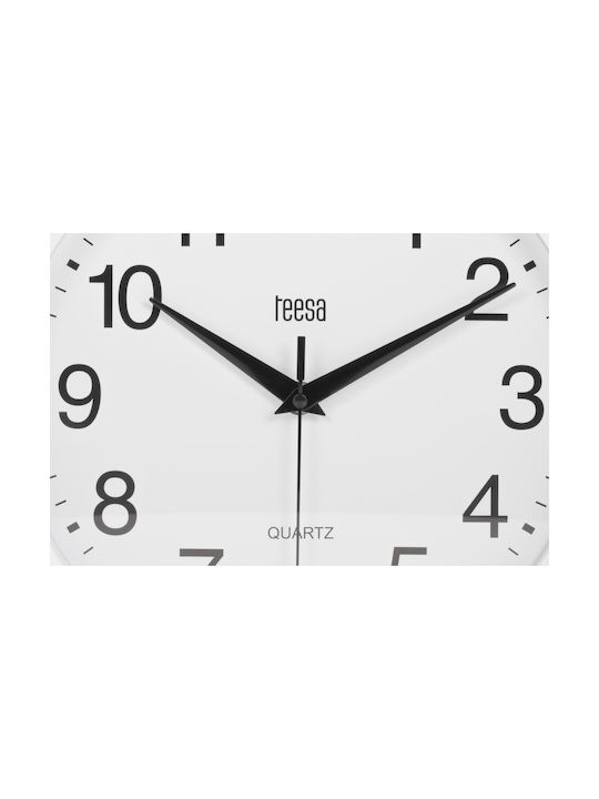 Teesa Ceas de Perete Plastic Alb Ø25cm