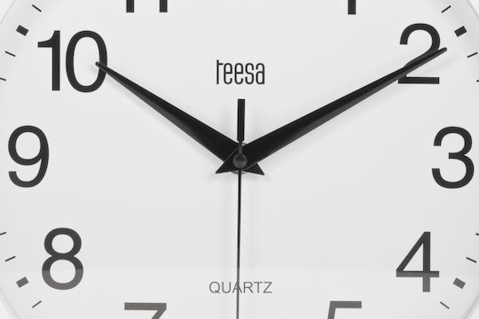 Teesa Ρολόι Τοίχου Πλαστικό Λευκό Ø25cm