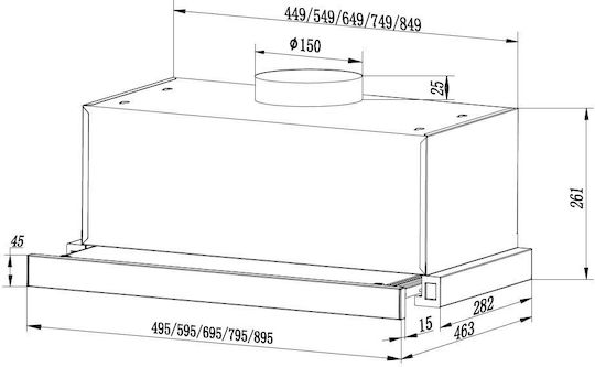 Heinner Freistehender Dunstabzug 60cm Inox
