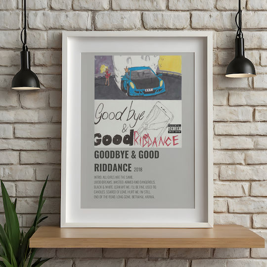 Music Poster Goodbye & Good Riddance Juice Wrld Ms513 21cm X 30cm Λευκό Κάδρο Pvc